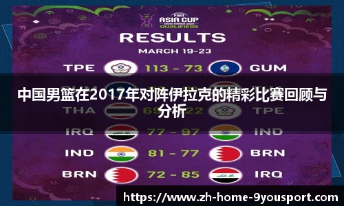 中国男篮在2017年对阵伊拉克的精彩比赛回顾与分析